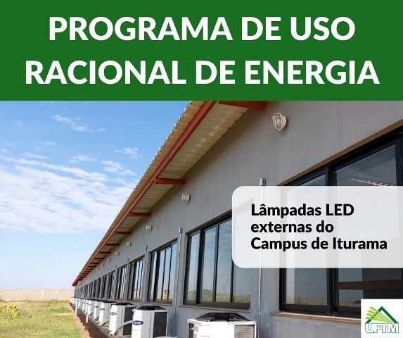 Lâmpadas LED na área externa do campus de Iturama